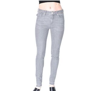 Zadig & Voltaire Eva Gris Raw Released Hem Skinny Jeans Womens Size 24 Gray